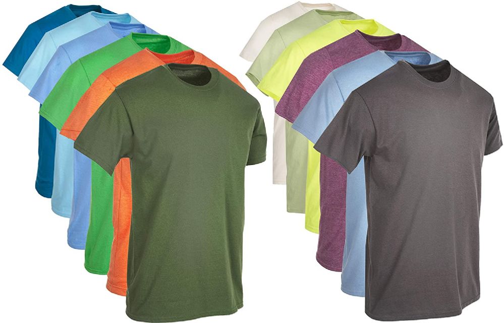 12 Wholesale Men's Cotton Short Sleeve T-Shirt Size 6X-Large, Assorted  Colors