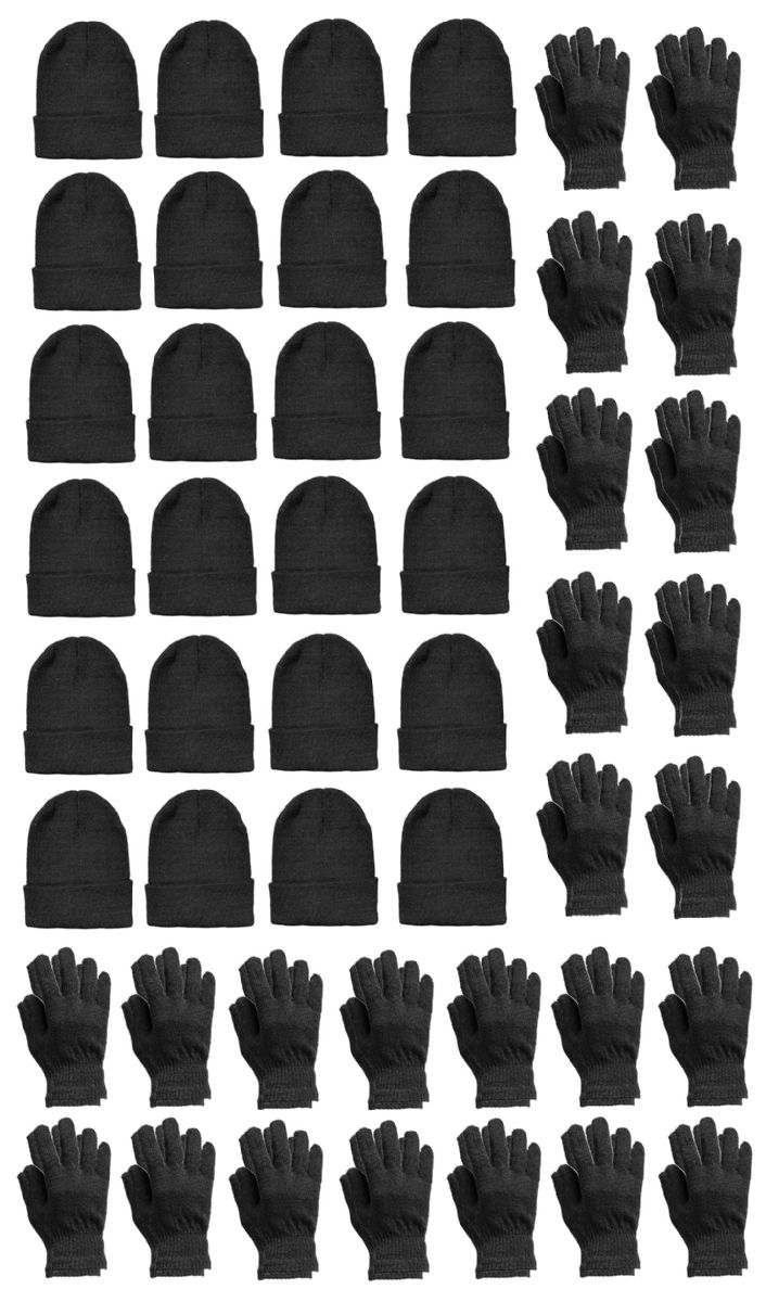 24 Sets of Yacht & Smith Unisex Warm Winter Hats & Glove Set - 2 Piece