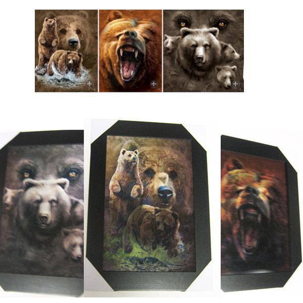 12 Wholesale Grizzly Bear Canvas Picture Wall Art