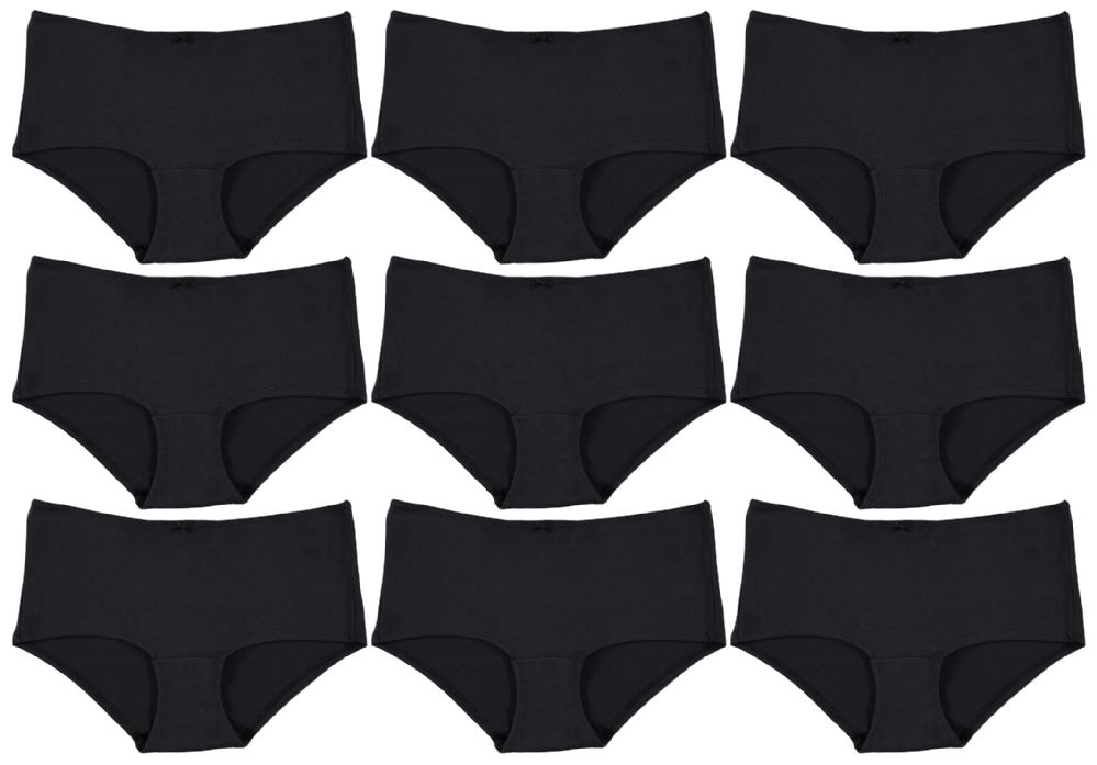 45 Wholesale Yacht & Smith Womens Cotton Lycra Underwear, Panty Briefs, 95%  Cotton Soft Solid Black Assorted Sizes XS-xl