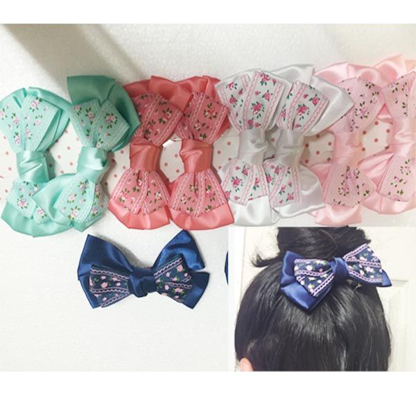120 Wholesale Girls Floral Assorted Colored Hair Clip