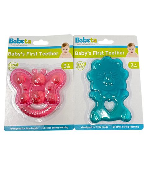 72 Wholesale Teether Blue And Pink Assorted