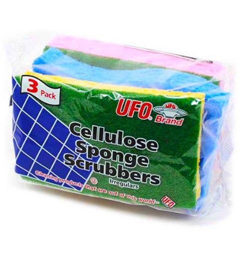 60 Pieces of 3 Piece Cellulose Sponge Scrubber