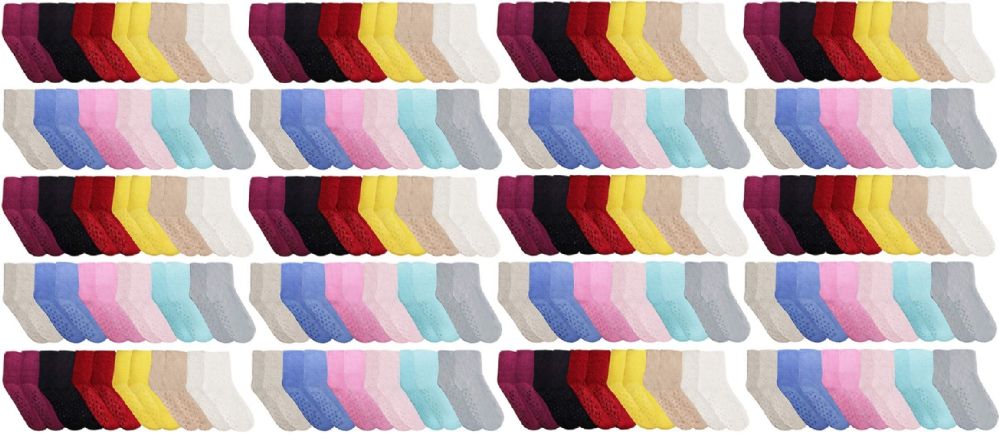 120 Pairs of Yacht & Smith Womens Soft Fuzzy Gripper Crew Socks, Assorted Solid Size 9-11
