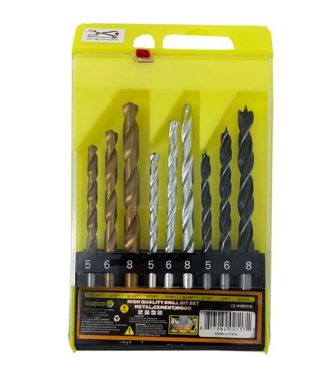 36 Pieces of 9 Piece Drill Set Metal Drywall Wood