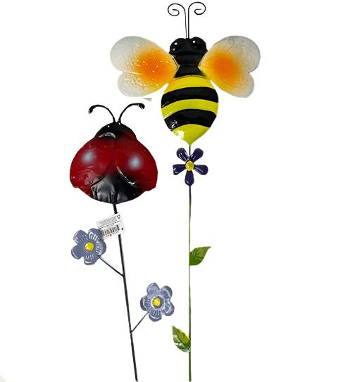 96 pieces of Metal Bee And Lady Bug Garden Stake