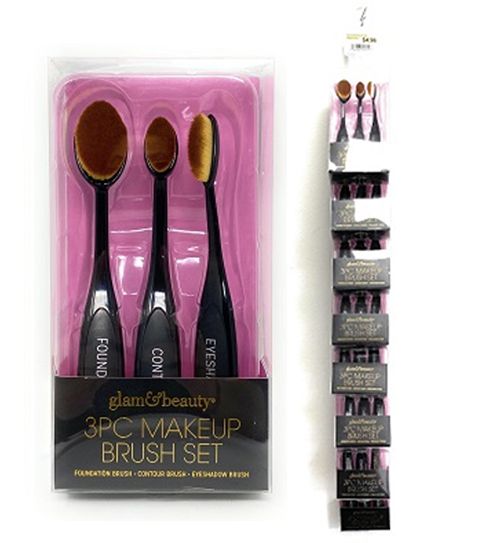 48 Pieces of 3 Piece Glam And Beauty Make Up Brush Set