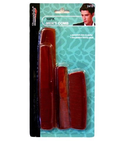 96 Pieces of 10 Pack Assorted Mens Comb Value Pack