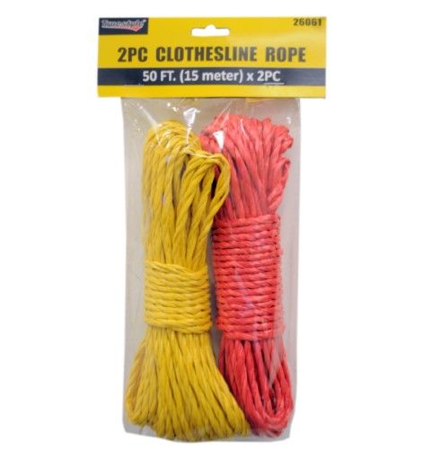 96 Pieces 2 Piece Clothesline Rope 15m + 15m - Laundry Supplies - at 