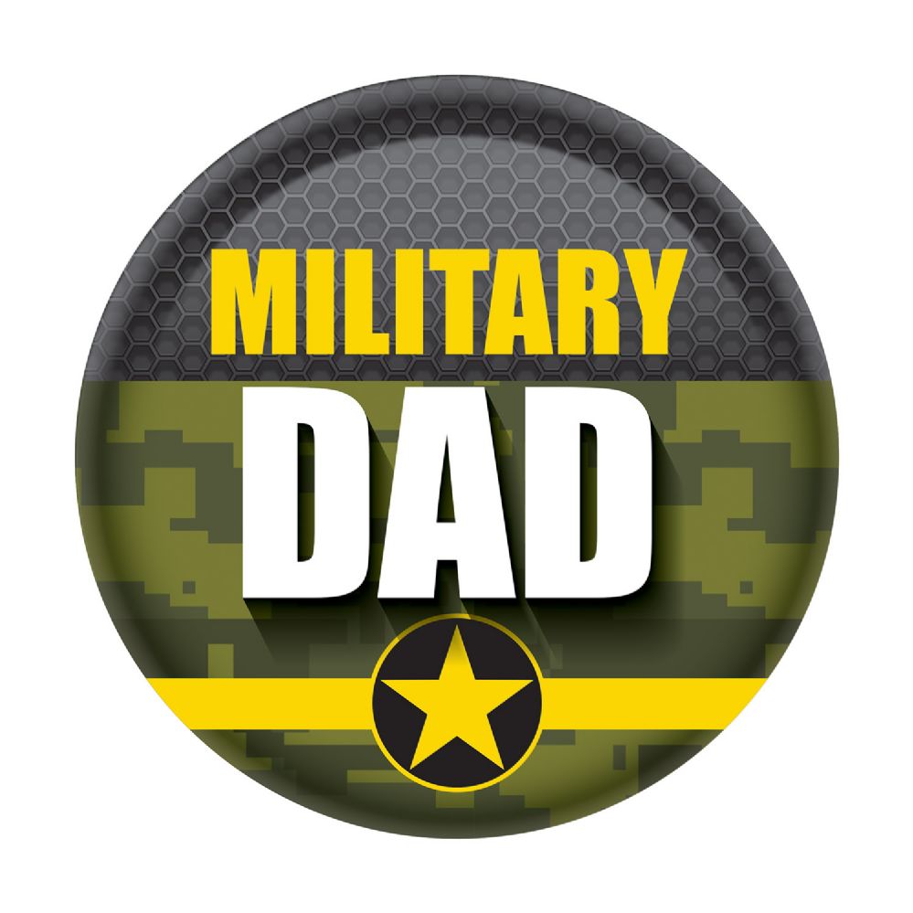 6 Wholesale Military Dad Button