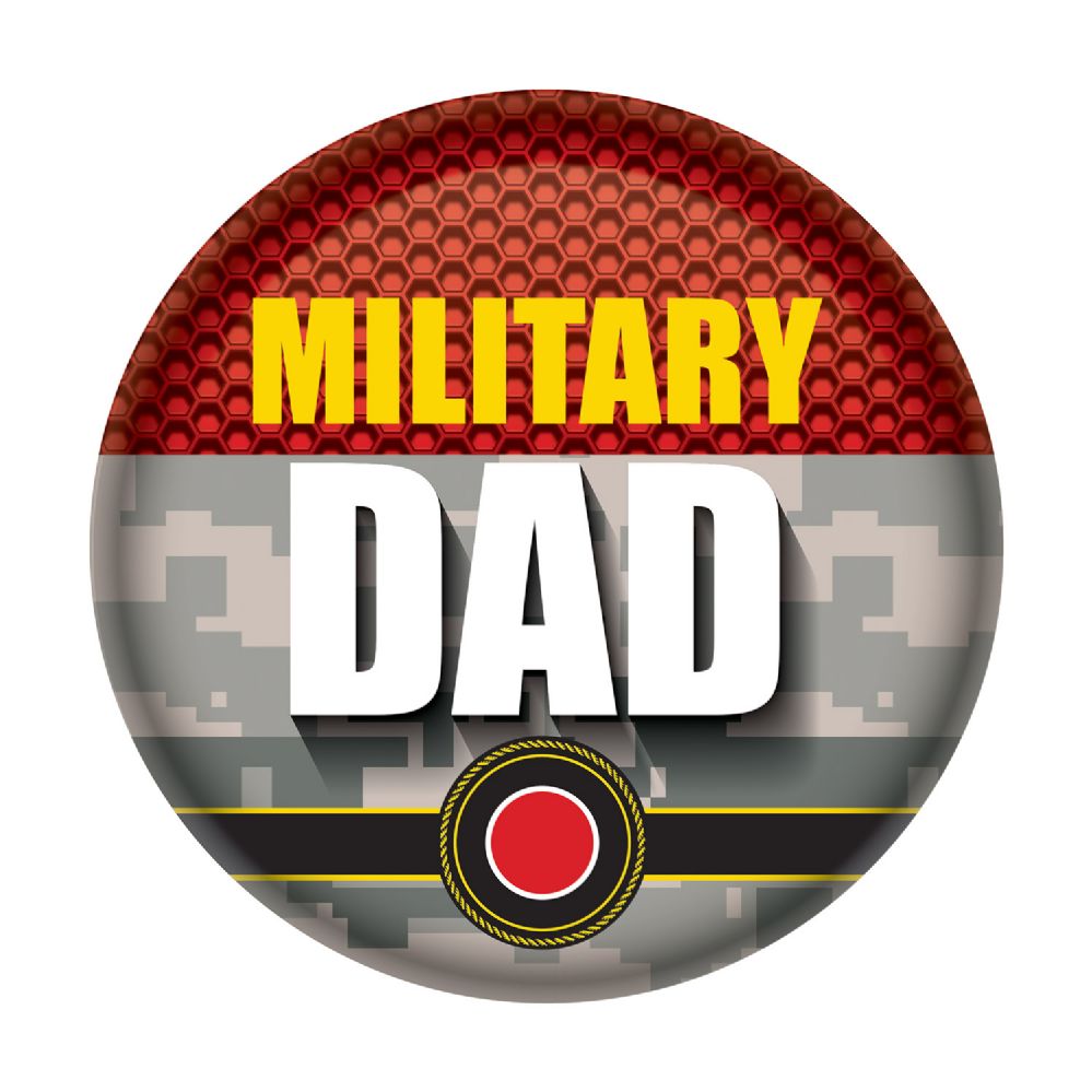 6 Wholesale Military Dad Button