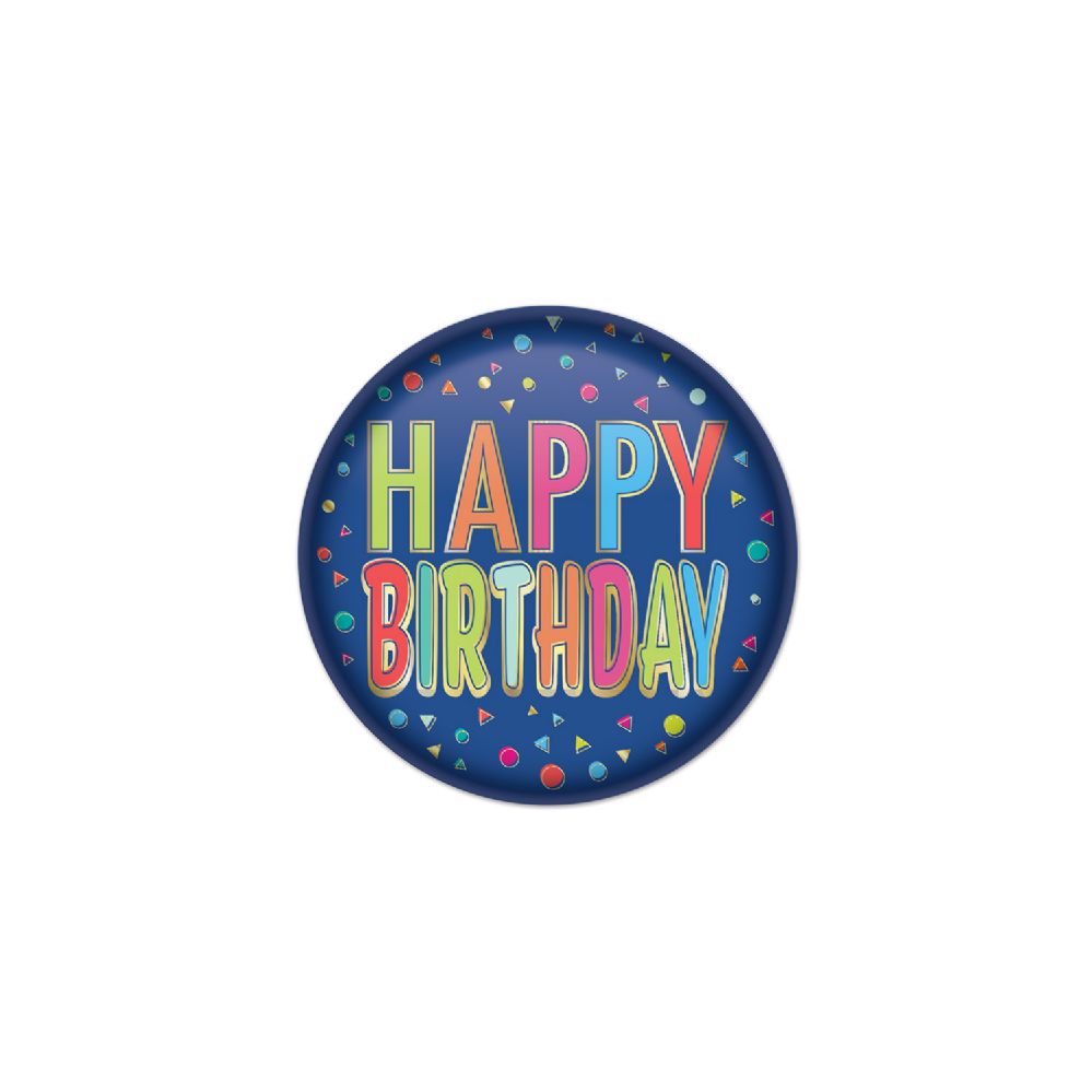 6 Pieces Happy Birthday Button - Costumes & Accessories