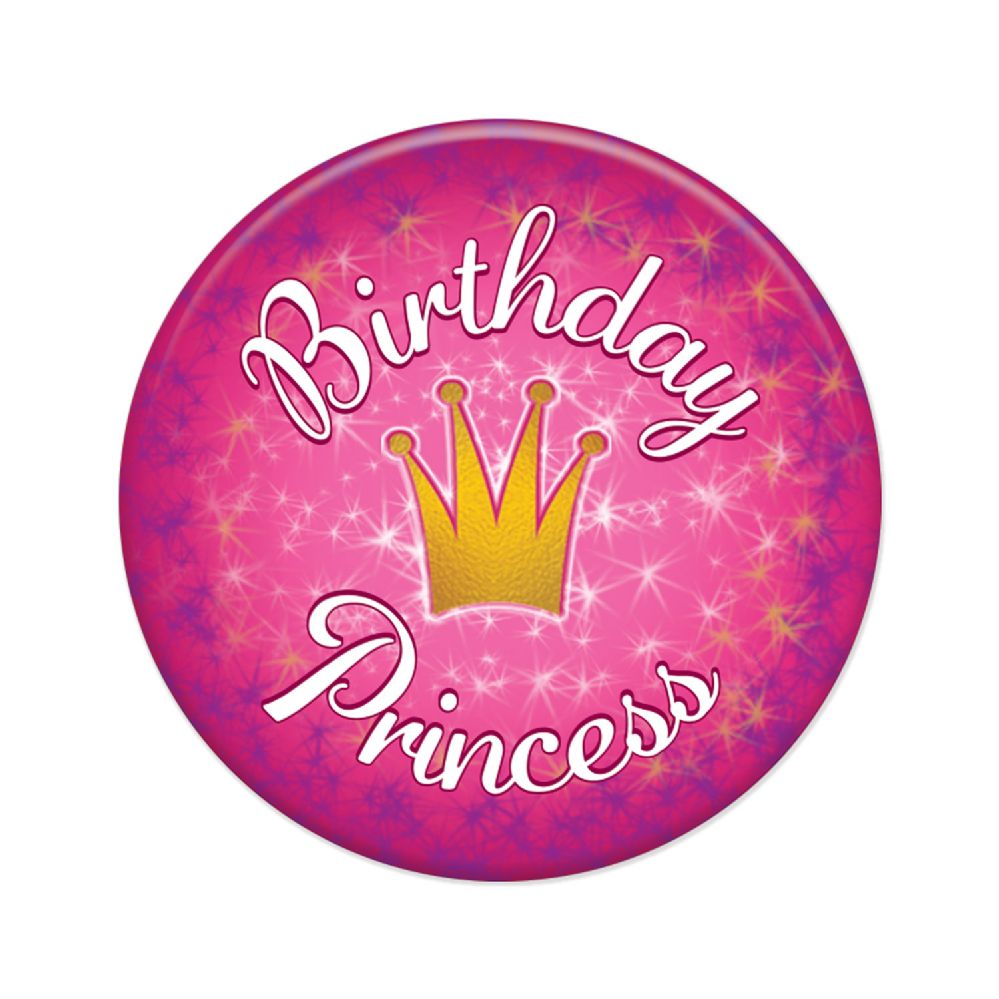 6 Wholesale Birthday Princess Button