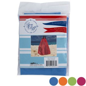 36 Pieces of Beach Mesh Utitly Bag 4asst Colors 18x5x17 W/drawstring & Handle Orange/blue/green/pink