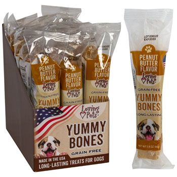 15 Pieces of Dog Treats Peanut Butter Stick 2.8 Oz In Cnt Dsply Made In Usa GraiN-Free Yummy Bones