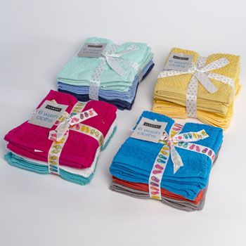 48 Pieces of Wash Cloths 6pk 12x12 Randomassorted Colors Banded See N2#wc533-6