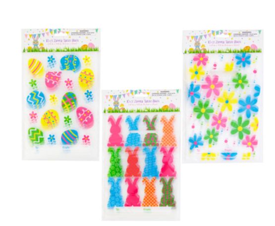 48 Pieces of Loot Bag Zipper 10ct Pe W/handle 3ast Easter Print To/from Pbh 6.37 X 9.05in