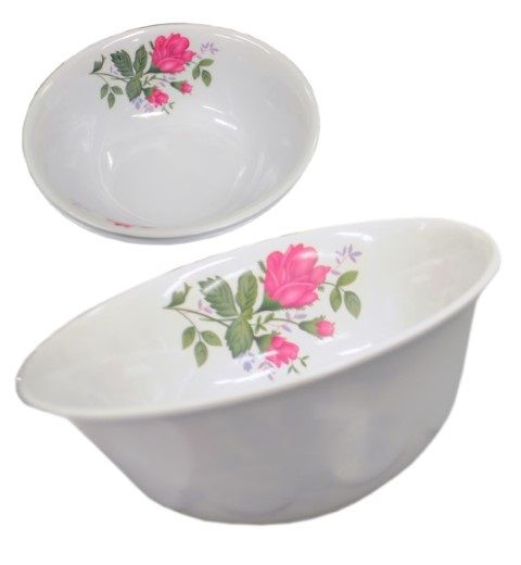 60 Pieces 7 Inch Bowl Melamine Yellow Red Roses - Plastic Bowls and Plates  - at 