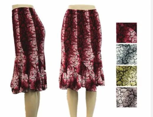 48 Pieces of Women's Flowy Printed Ruffle Skirt