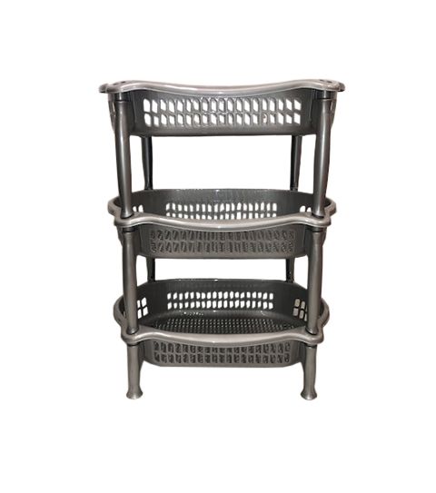 6 Pieces of 3 Level Oval Vegetable Rack In Gray