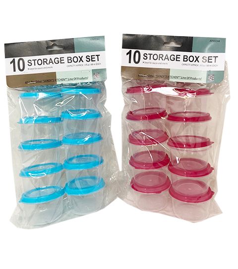 72 Wholesale Plastic Storage Box 10 Piece Round Set