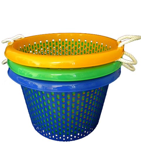10 Pieces of 21x14 Inch Round Basket With Rope Handle