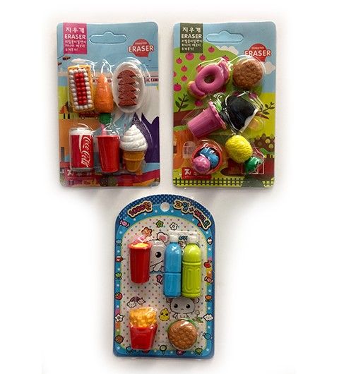 120 Pieces of Mini Eraser Food Style