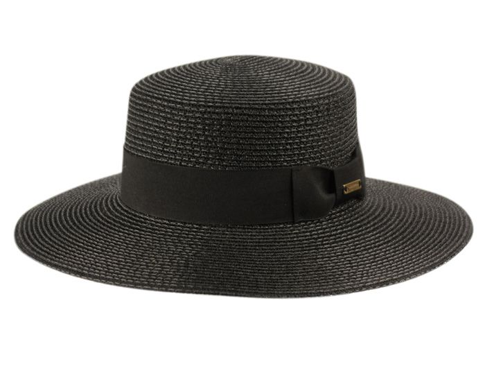 12 Wholesale Wide Brim Boater Hats With Grosgrain Band In Assorted Colors