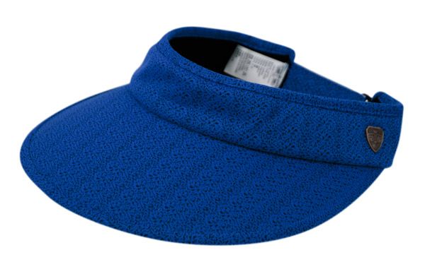 12 Wholesale Cotton Solid Color Visor With Back Bow In Royal