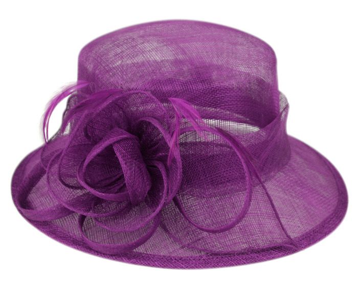 12 Pieces Sinamay Fascinator With Flower & Feather Trim In Lavender ...