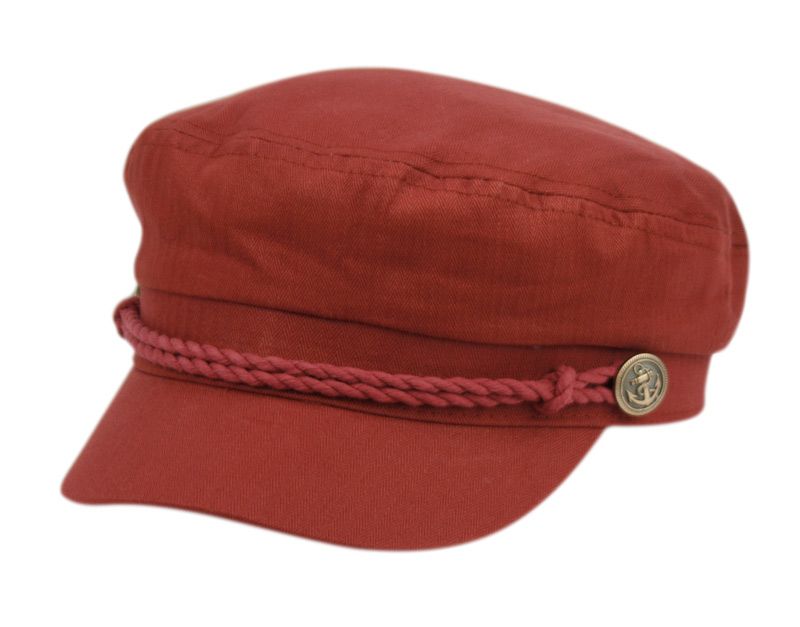12 Wholesale Cotton Greek Fisherman Hats In Burgundy - at