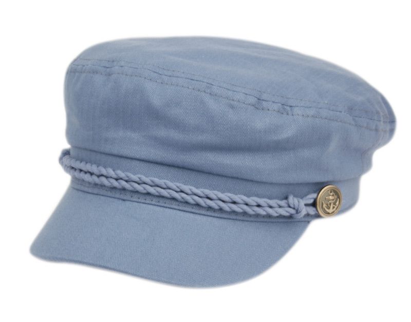 12 Wholesale Cotton Greek Fisherman Hats In Denim Blue