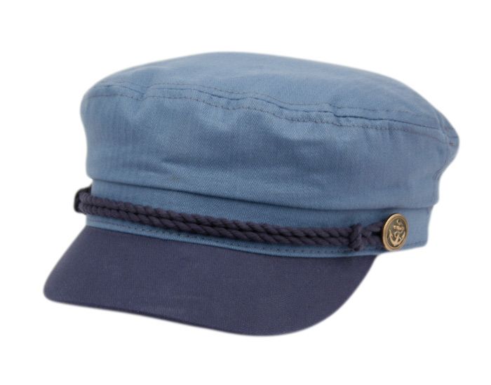 12 Wholesale Cotton Greek Fisherman Hats In Indigo Blue/navy