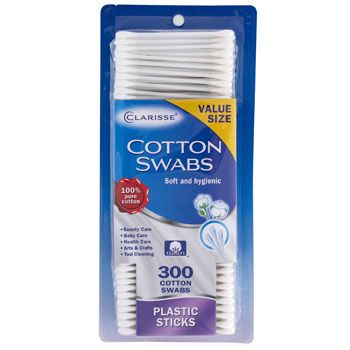 12 Pieces of Cotton Swabs 300ct Plastic Stick