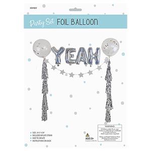 24 Wholesale Party Set Foil Balloon - Yeah