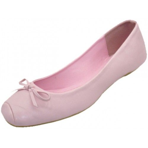 36 Pairs of Women's Square Toe Ballet Flat Shoe Pink Color