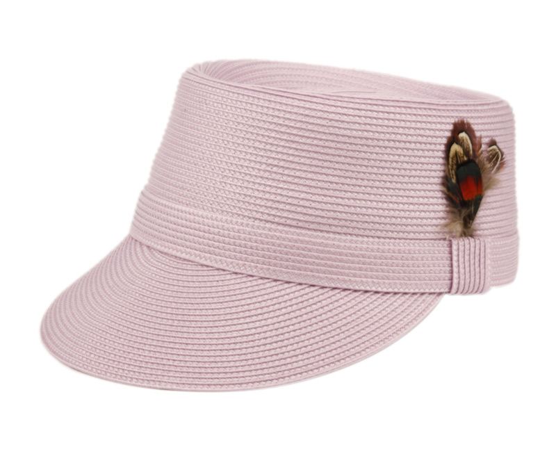 12 Pieces Richman Brothers Polybraid Cap With Feather In Lavender - Fedoras, Driver Caps & Visor