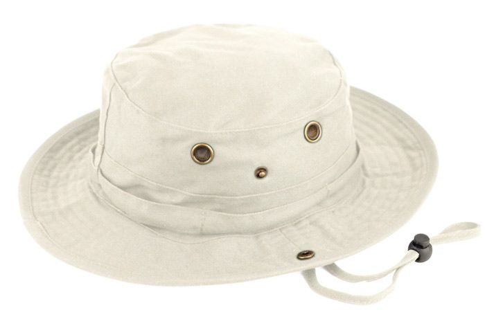 12 Wholesale Outdoor Cotton Bucket Hats With Strip In Stone
