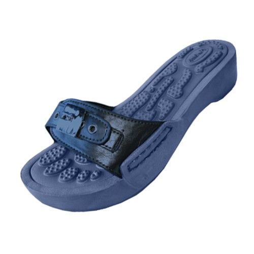 Wholesale Footwear Women's Slide Sandal With Buckle Navy Color
