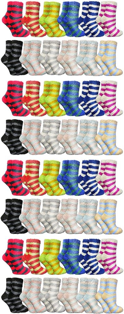 60 Pairs Yacht & Smith Womens Warm And Cozy Fuzzy Socks, Colorful Winter Socks - Womens Fuzzy Socks