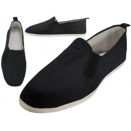 36 Wholesale Men's Slip On Twin Gore Cotton Upper & White Cotton Out Sole Kung Fu/tai Chi Shoes