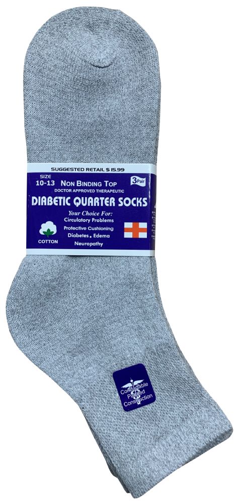 72 Wholesale Yacht & Smith Mens Cotton Diabetic NoN-Binding Ankle Socks Size 10-13 Gray
