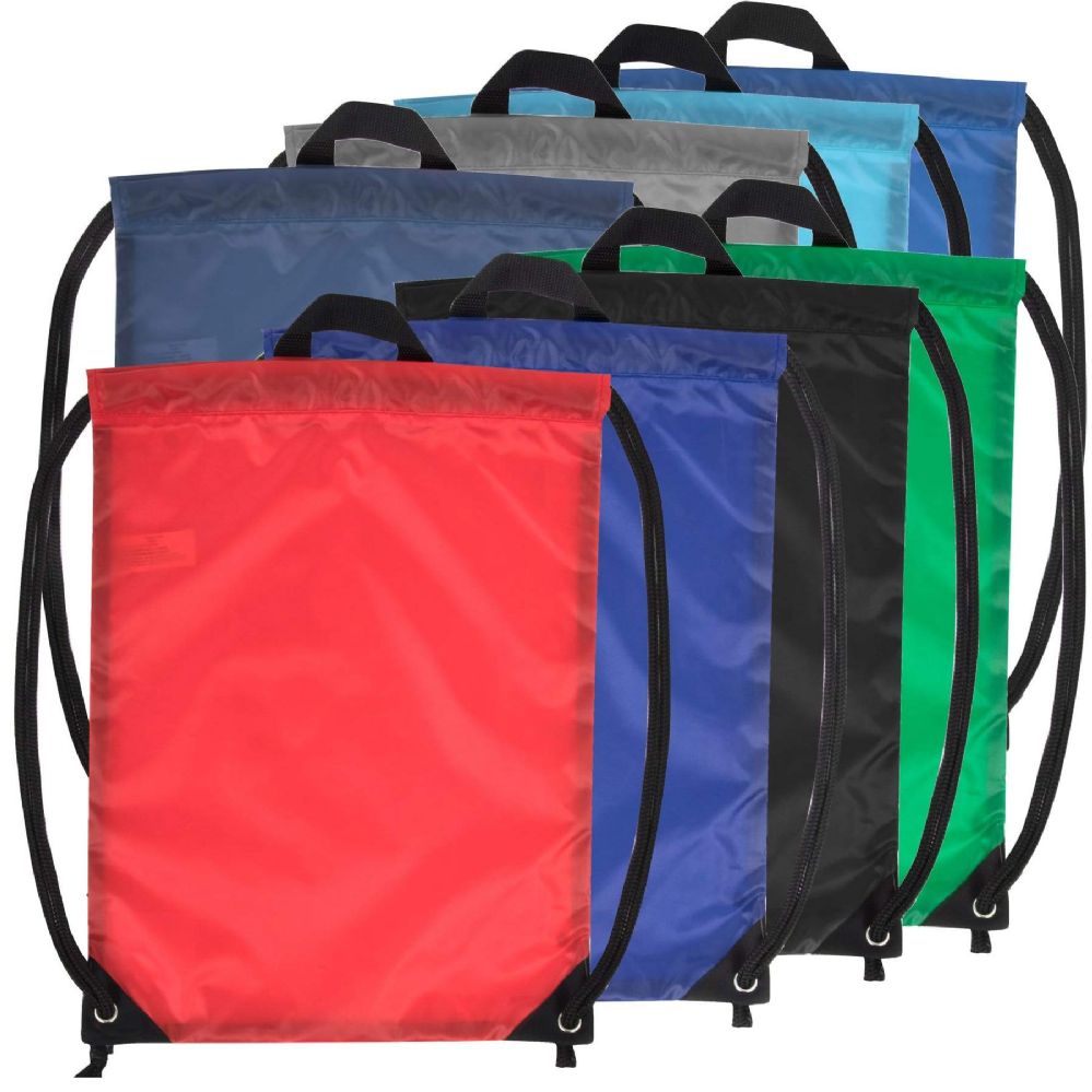 48 Pieces of 18 Inch Basic Drawstring Bag - 8 Color Assortment