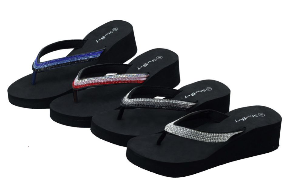 36 Wholesale Ladies' Wedge Sandals In Assorted Color