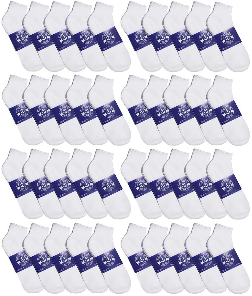 120 Pairs of Yacht & Smith Men's Cotton White Sport Ankle Socks