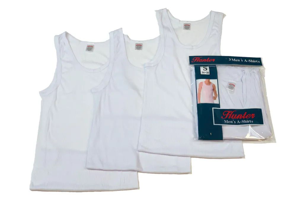 72 Bulk Mens Cotton A Shirt Undershirt Solid White Assorted Sizes