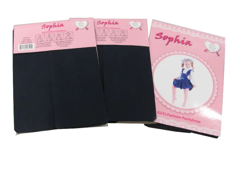 48 Wholesale Girl's Pantyhose In Navy Color