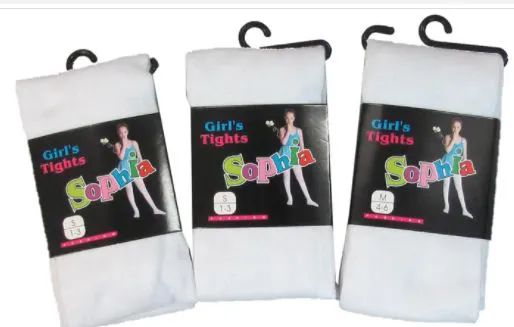 36 Pairs of Girls Acrylic Tights In White
