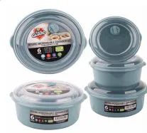 24 Wholesale Plastic Food Container With Vent 6 Pack Round
