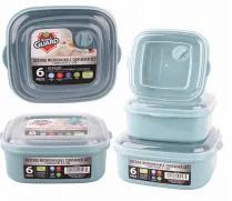 24 Wholesale Plastic Food Container With Vent 6 Pack Square
